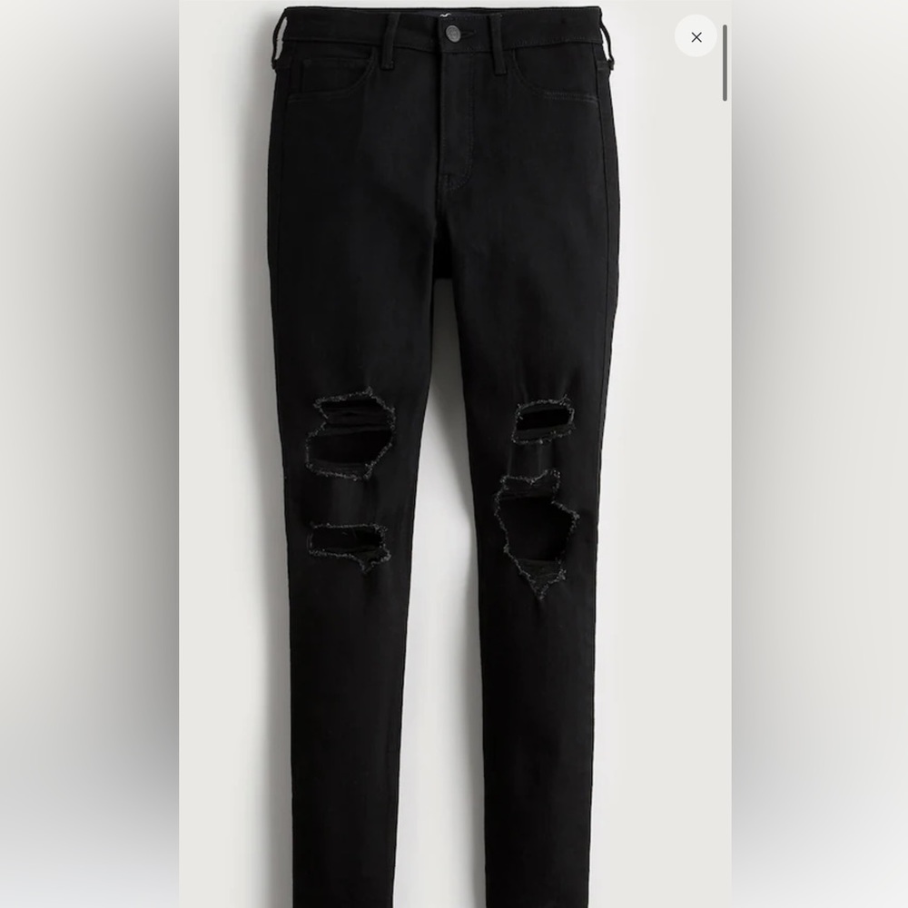 Hollister Black Hugh-Rise Super Skinny Soft Stretch